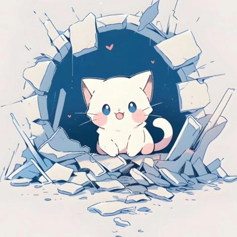 Khám phá cặp avatar cute mèo chibi mập đôi siêu đáng yêu
