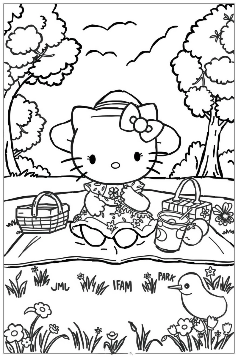 Tổng hợp các mẫu hello kitty tô màu cho bé siêu xinh