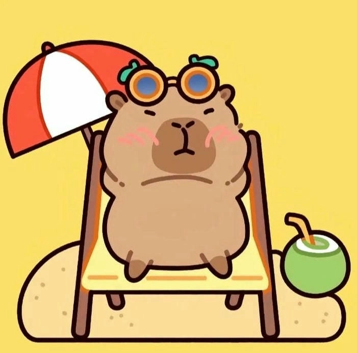 Hình capybara chibi cute độc đáo thu hút người xem