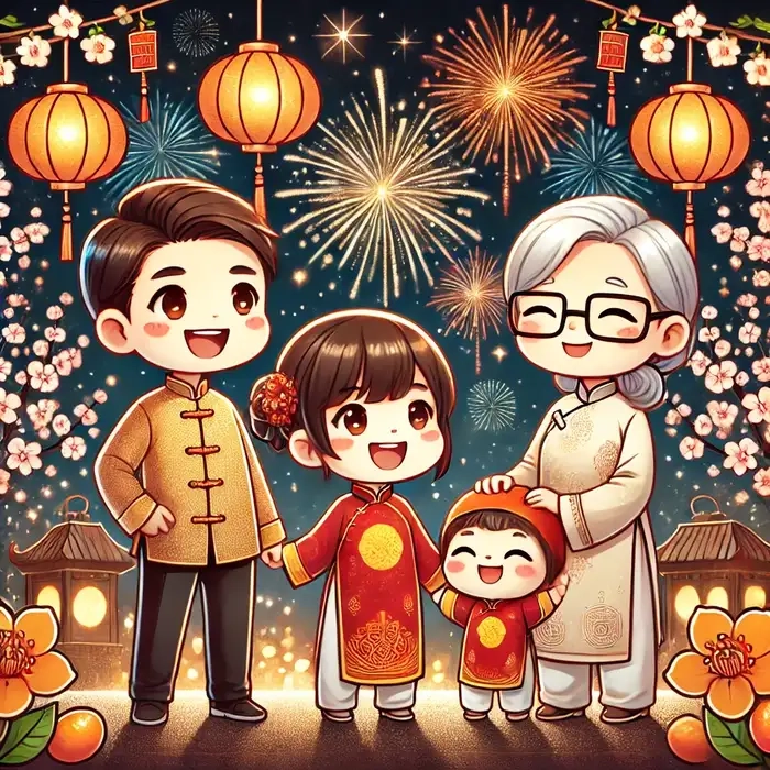 Tạo bất ngờ với ảnh chibi tết ghép mặt hài hước