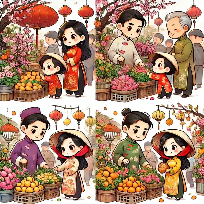 Đổi gió với phong cách anime chibi ngày tết