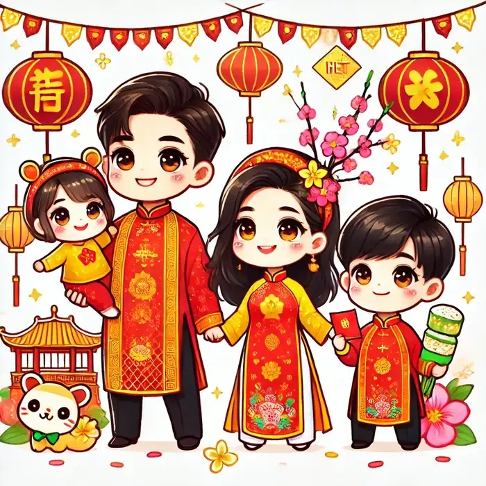Tạo niềm vui cùng chibi ghép mặt cho bé tết