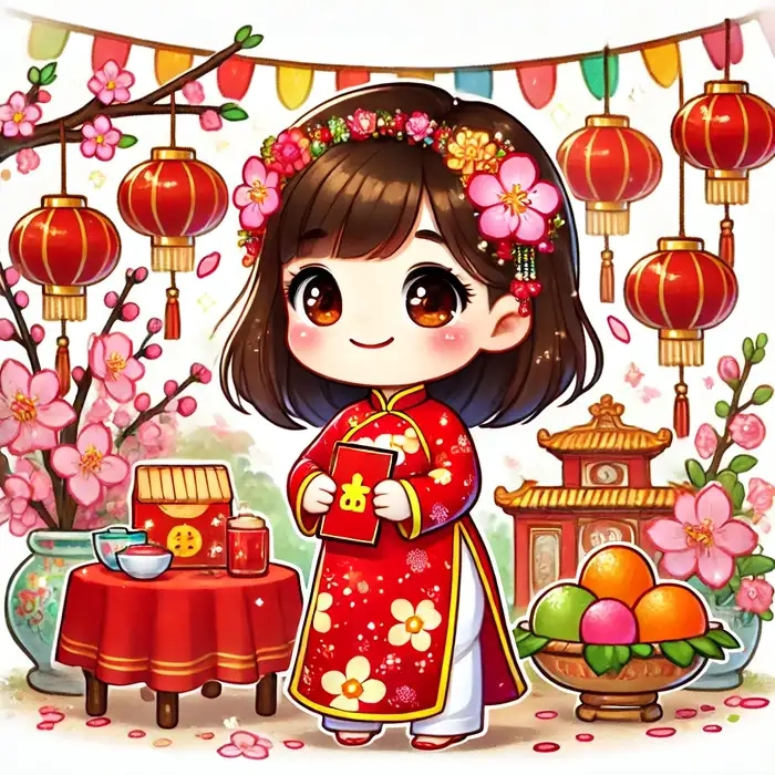 Lưu ngay những hình chi bi tết sắc xuân rực rỡ
