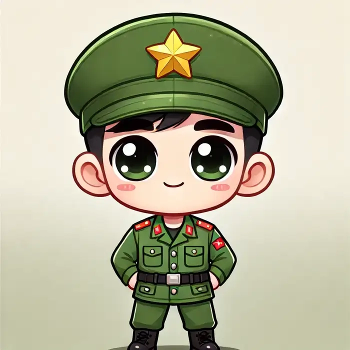 Cùng lưu lại hình ảnh chú bộ đội chibi
