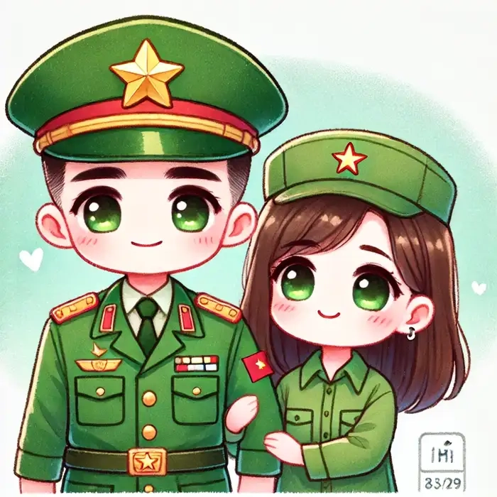 Nét đáng yêu từ ảnh bộ đội chibi độc đáo