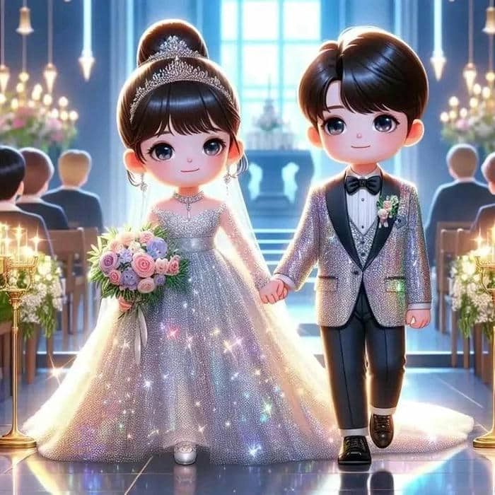 Tổng hợp hình cô dâu chú rể đẹp chibi cực xịn