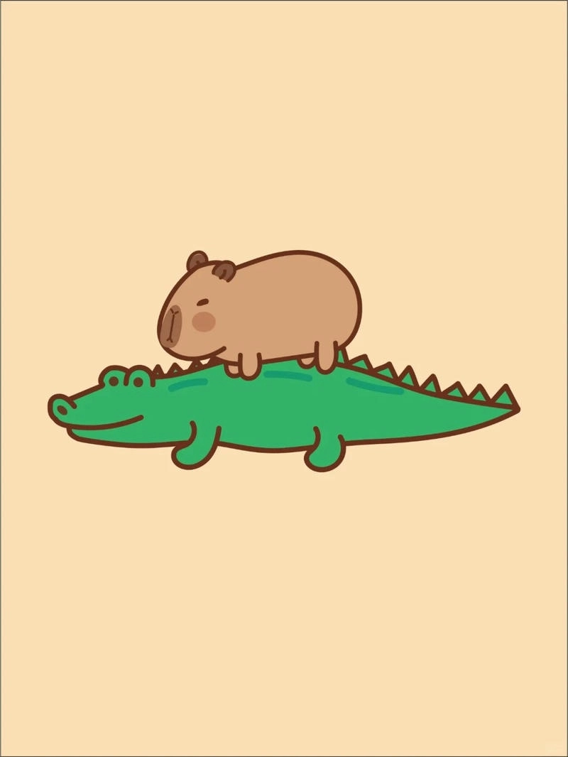 Cực chill cùng hình chibi cute hình vẽ capybara chibi cute