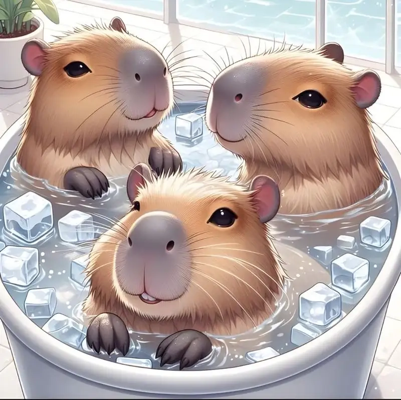 Xem ngay chibi ảnh capybara chibi cực chill