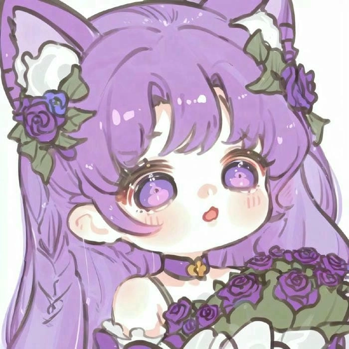 Bộ sưu tập hình ảnh chibi nữ cute màu tím dễ thương