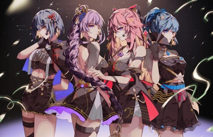 Ảnh anime nhóm 4 người nữ ngầu mang đến phong cách mạnh mẽ