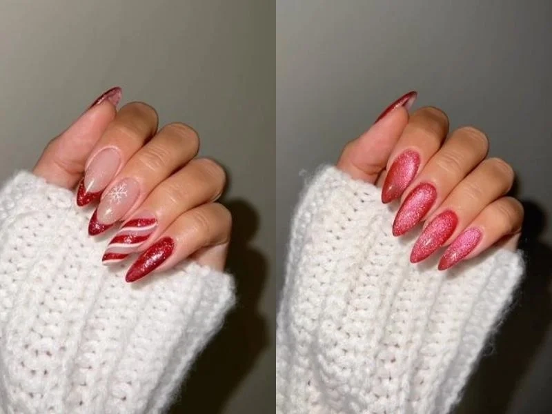 Nail mắt mèo kim cương đỏ quyến rũ giúp nàng thu hút mọi ánh nhìn