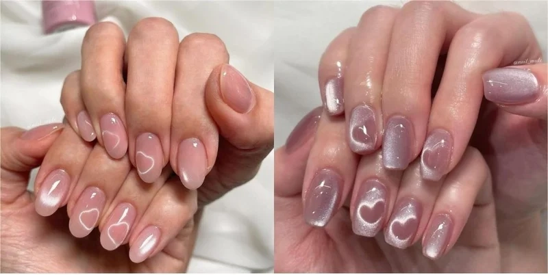 Nail mắt mèo kim cương hồng giúp đôi tay luôn cuốn hút
