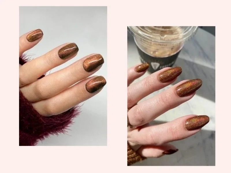 Nail mắt mèo nâu thanh lịch phù hợp với nàng yêu thích sự nhẹ nhàng
