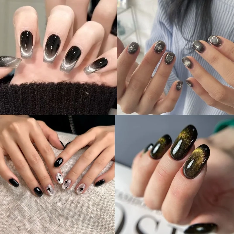 Nail mắt mèo đen cá tính giúp nàng thể hiện phong cách riêng