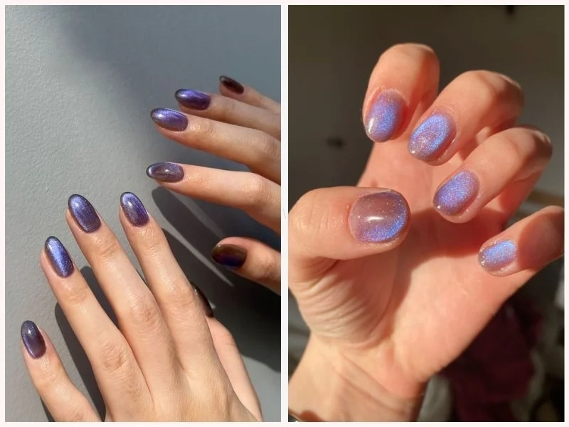 Nail mắt mèo tím quyến rũ giúp đôi tay thêm phần thu hút