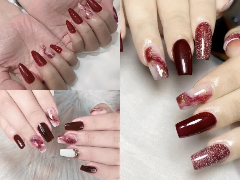 Móng tay màu đỏ thạch giúp đôi tay thêm phần cuốn hút