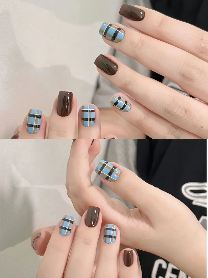 Nail màu thạch nâu nhẹ nhàng phù hợp với nàng yêu thích sự tinh tế