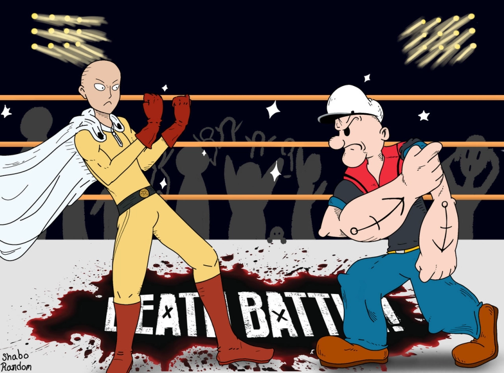 Popeye vs Saitama cuộc chiến hài hước giữa người ăn rau chân vịt và anh hùng hói