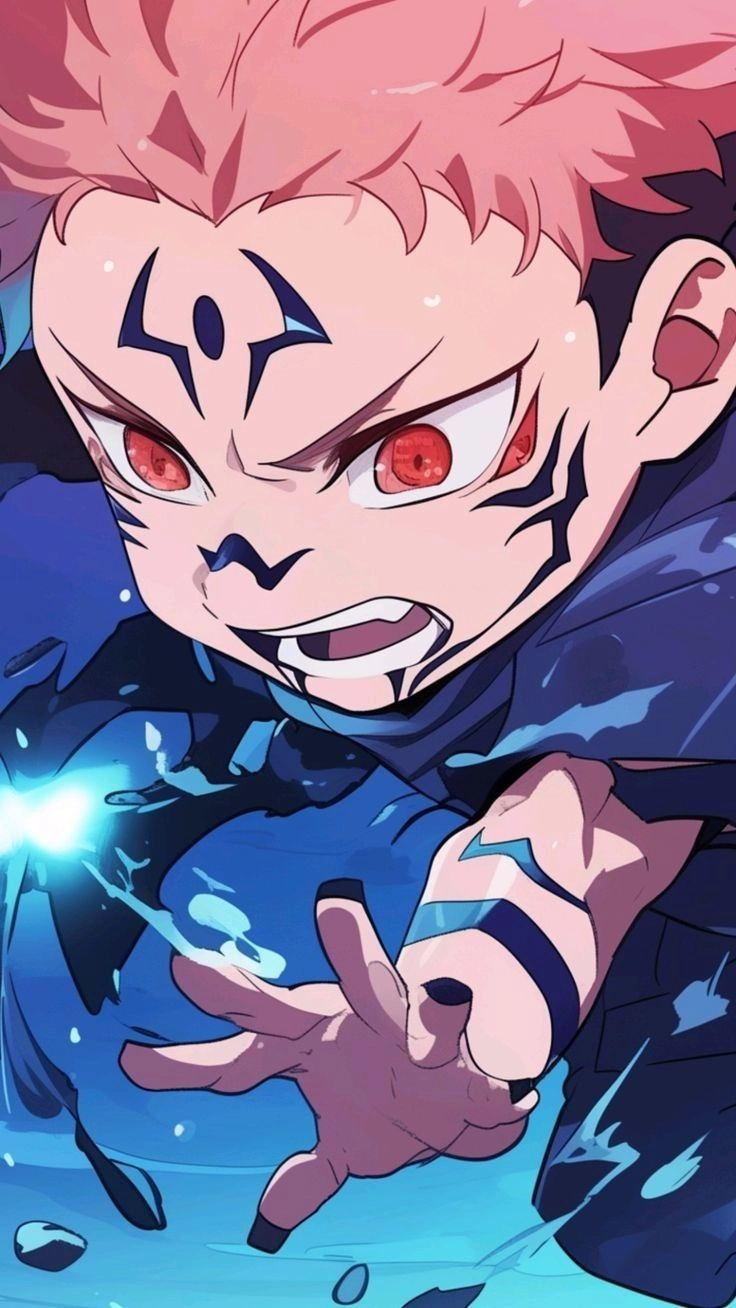Ảnh Sukuna chibi đáng yêu nhưng vẫn giữ nét lạnh lùng