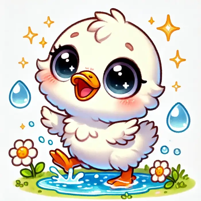 Bộ ảnh con vịt cute chibi làm bạn tan chảy