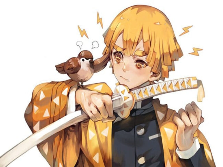 Hình ảnh Zenitsu từ truyện tranh đến anime chân thực nhất