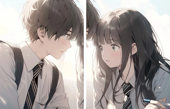 Đôi bạn gắn kết hình anime cặp đôi