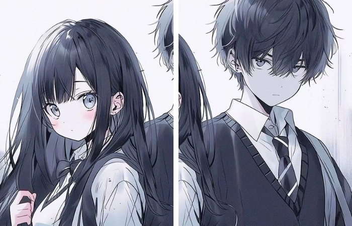 Đôi trẻ cùng khung trời hình anime cập đôi