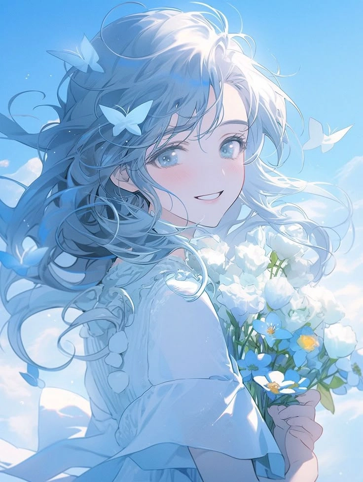 ảnh xanh dương anime chill nhẹ nhưng cực hút view