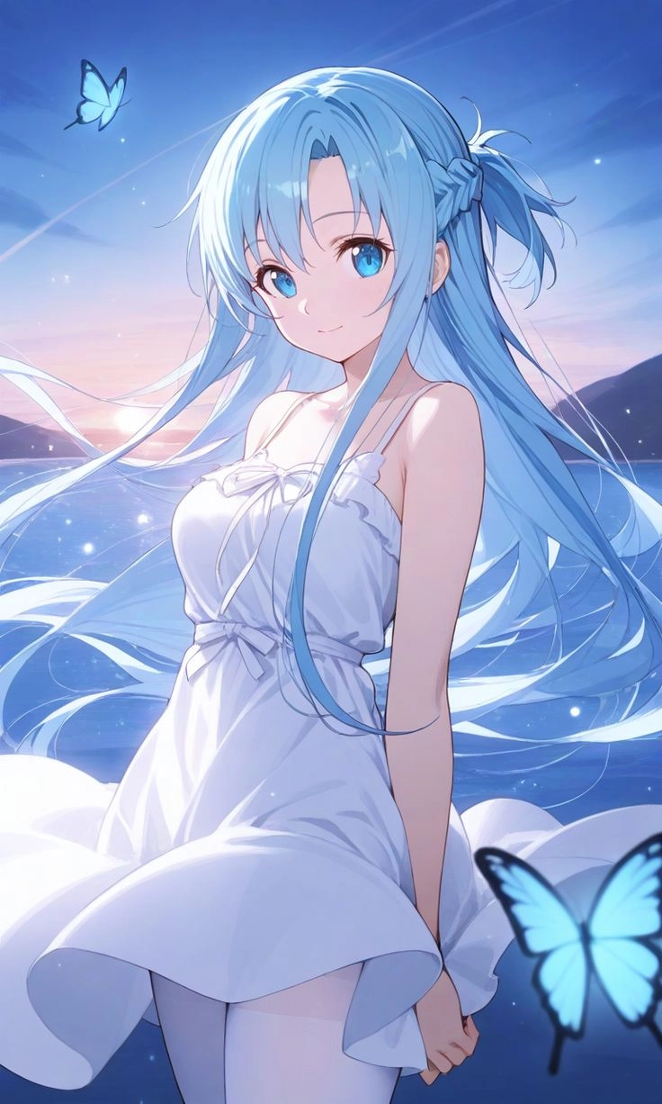 ảnh anime tóc xanh dương đầy cá tính và khác biệt