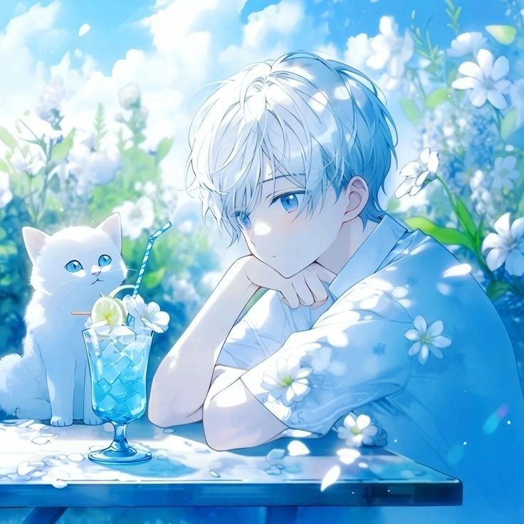 ảnh anime màu xanh dương nam ngầu lạnh đúng chất trai đẹp