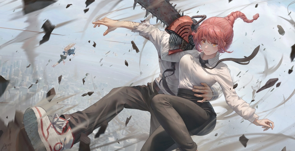 Denji bóp Makima Denji vượt qua thử thách, đánh bại Makima trong Chainsaw Man