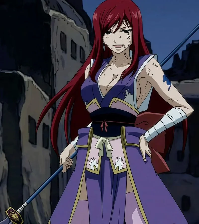 Erza Scarlet eye sắc lạnh với ánh nhìn quyết đoán