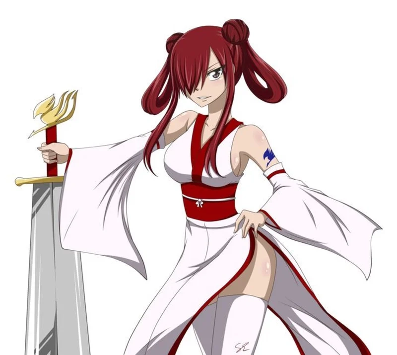 Erza Scarlet eye color là màu nâu đầy nội lực