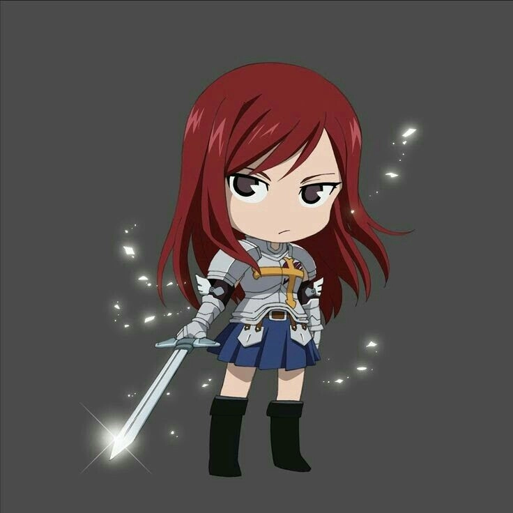 Erza chibi cute tạo cảm giác ngọt ngào và vui nhộn