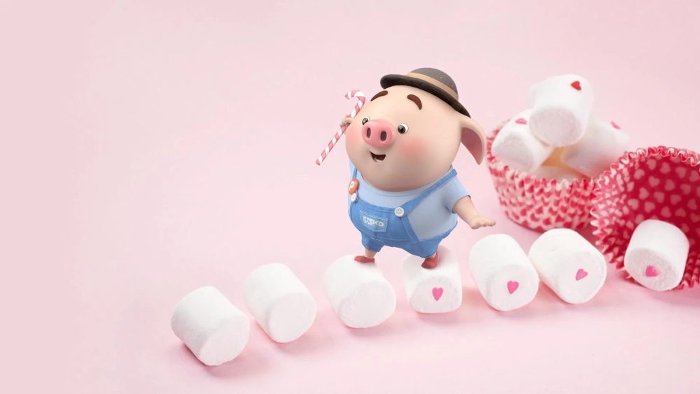 Hình nền con heo dễ thương sẽ làm không gian làm việc tươi sáng