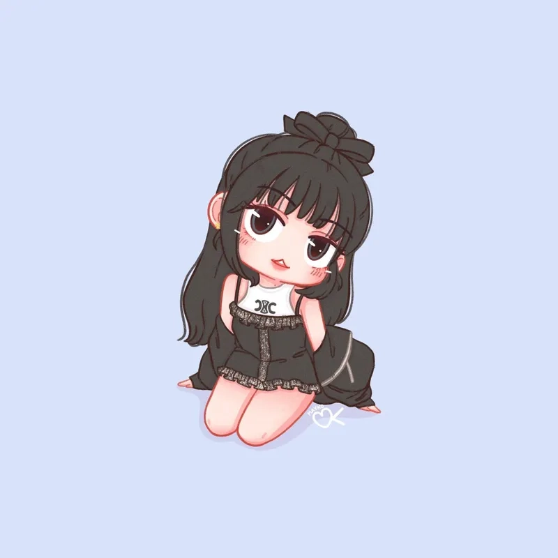 Làm hình nền với ảnh chibi lisa siêu chất