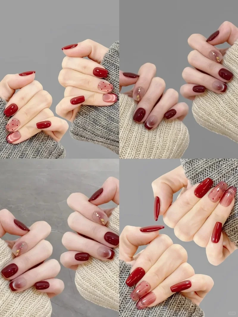 Nổi bật ngày xuân với móng tay đẹp ngày tết đơn giản
