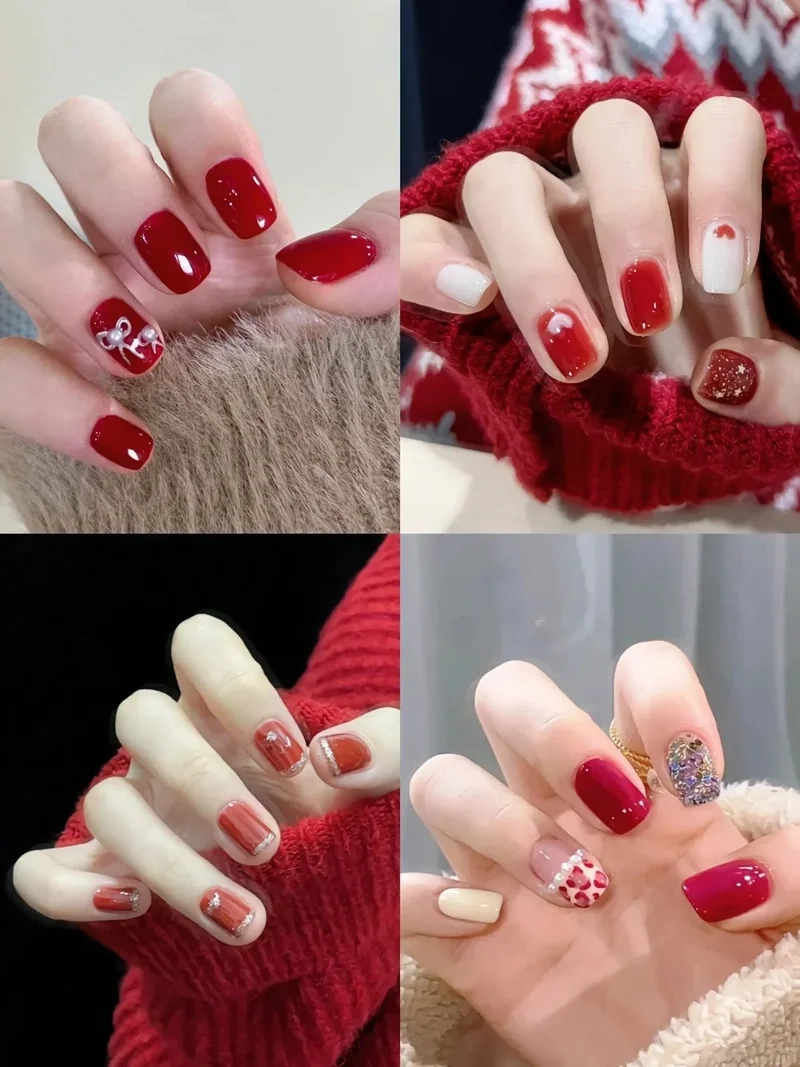 Bàn tay hút mắt với các kiểu nail ngày tết nhẹ nhàng