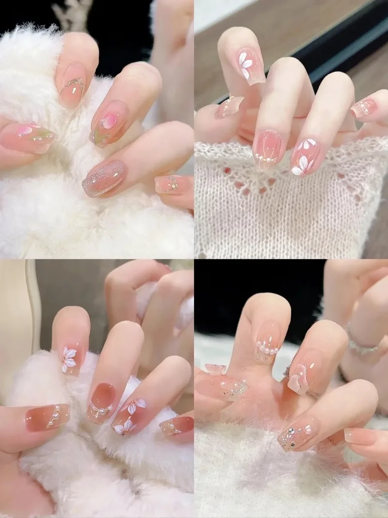 Mẫu hoa nail đơn giản nhưng vẫn nổi bật, nàng mê chưa
