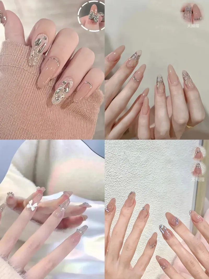 Mẫu nail dáng tròn tạo điểm nhấn tinh tế cho bàn tay xinh