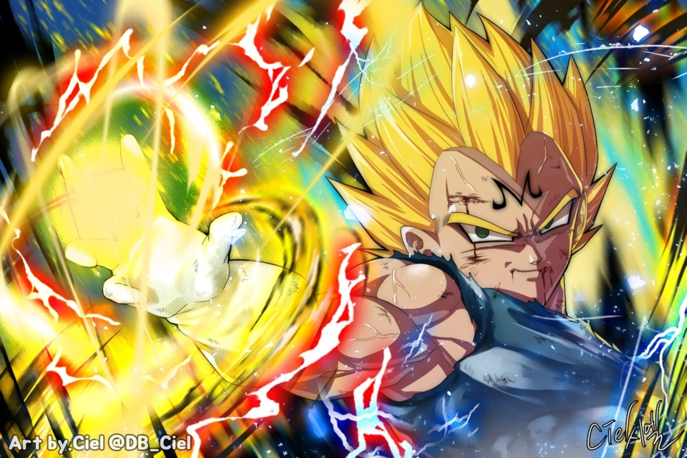 Majin Vegeta với sự biến đổi mạnh mẽ và đầy nguy hiểm