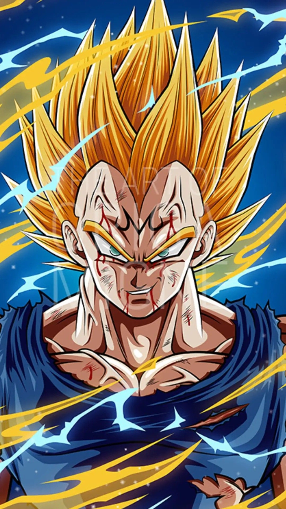 Majin Vegeta wallpaper đẹp mắt với tạo hình tối tăm và mạnh mẽ