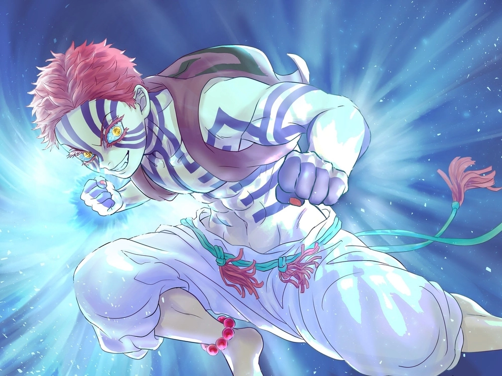 Demon Slayer Akaza xuất hiện đầy ám ảnh trên chiến trường