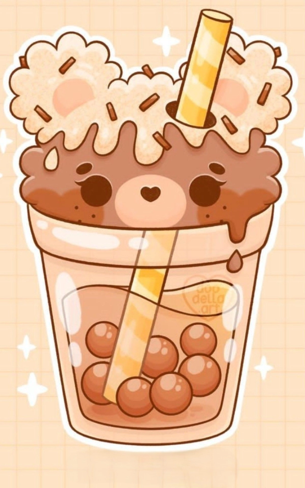 Chibi trà đào sinh động thu hút ánh nhìn mọi người