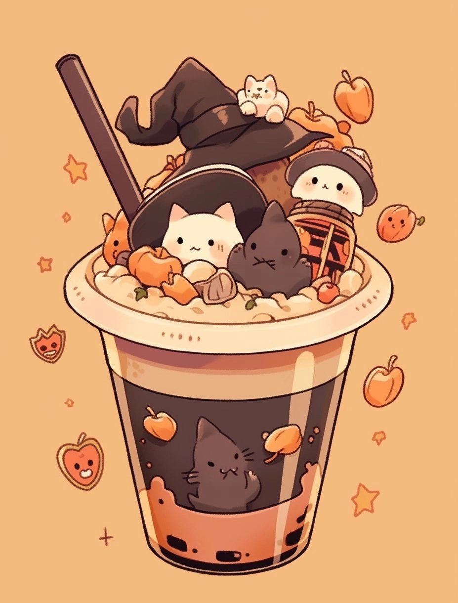 Chibi trà sữa phô mai ngộ nghĩnh độc đáo đầy màu sắc