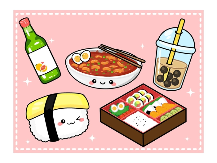 Chibi food vector tinh tế độc đáo và sáng tạo