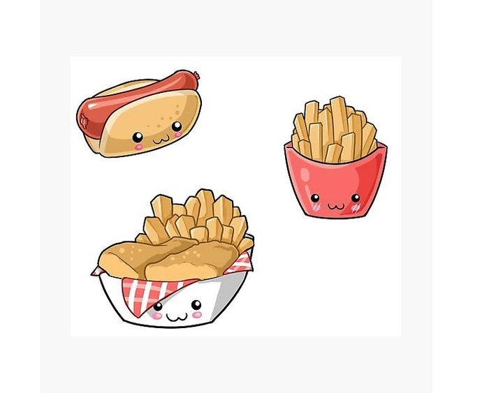 Chibi food cartoon vui nhộn ngộ nghĩnh và dễ thương