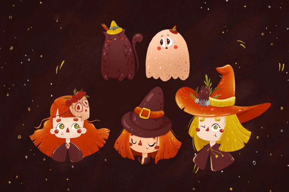 Chibi Halloween wallpaper sống động thu hút màn hình