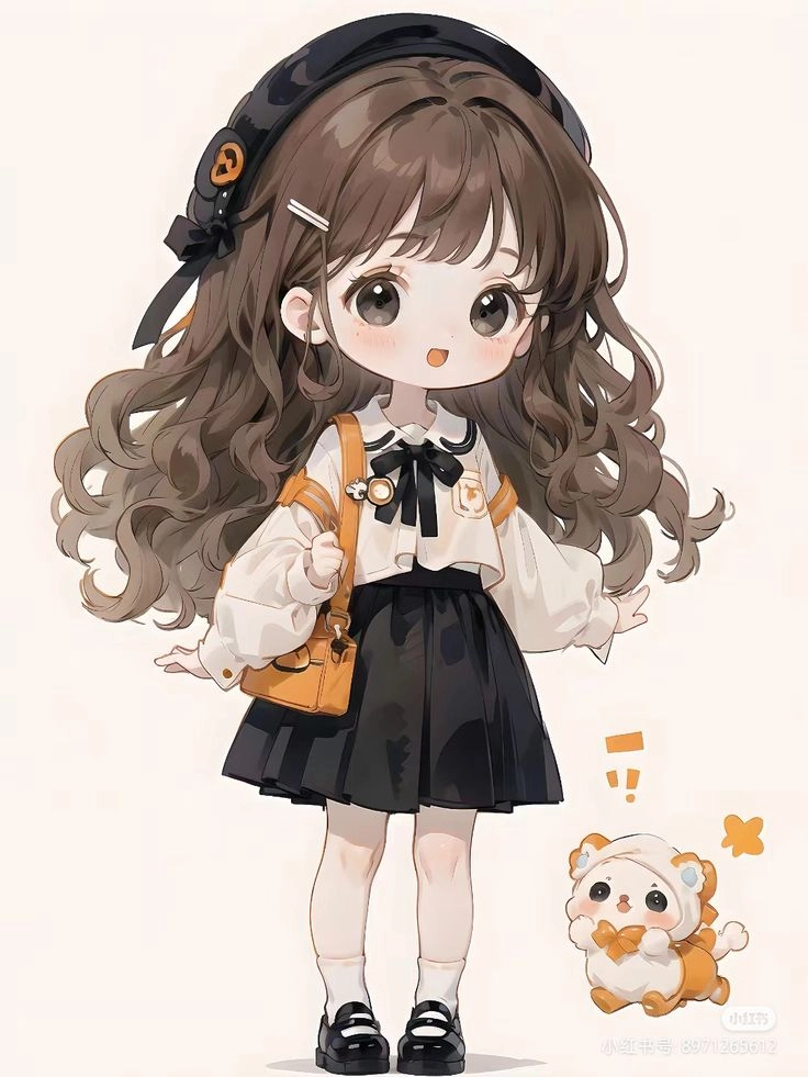 Chibi học sinh vui nhộn dễ thương nổi bật trang cá nhân