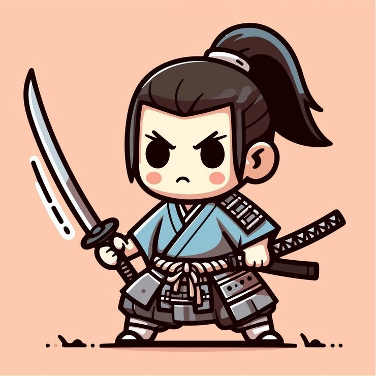 Chibi ninja samurai kết hợp ngầu dễ thương độc đáo